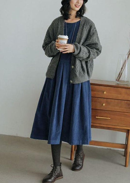 Brown Corduroy Dress Spring Maxi Dresses