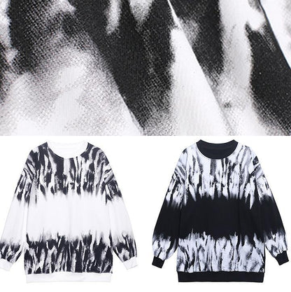 O Neck Spring Tops Design White Print Blouses