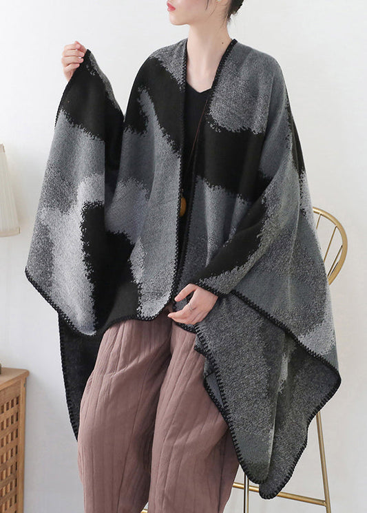 Handmade Tie Dye Gradient Color Cashmere Cardigan Long Sleeve