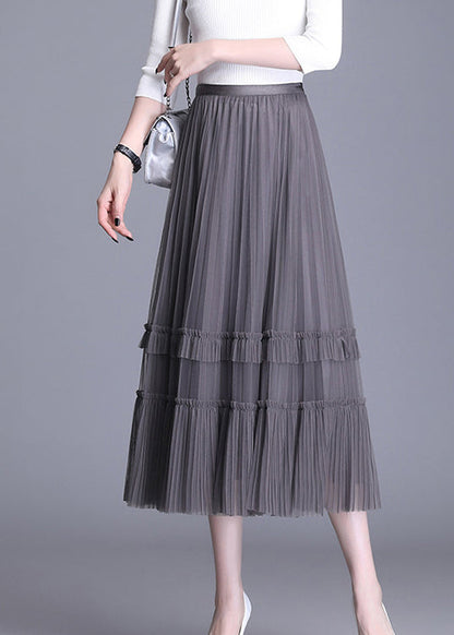 Black Tulle Tiered Fall Wear on Both Sides Skirt