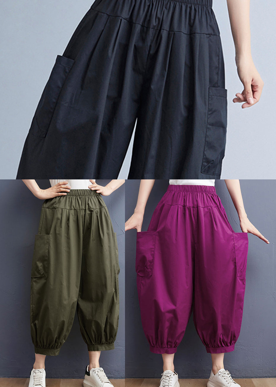 Army Green Pocket Patchwork Harempants Spring