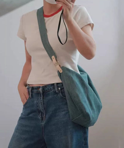 Denim Blue Durable Cotton Messenger Bag
