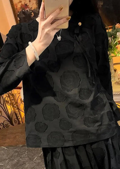 Apricot O-neck Asymmetrical Button Tops Long Sleeve
