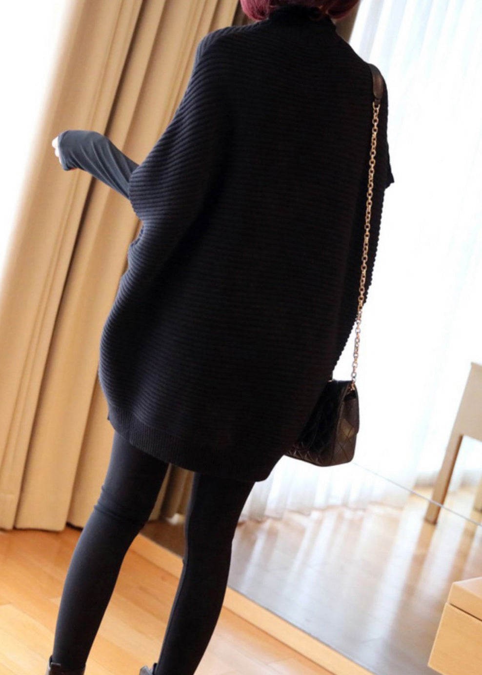 French Light Green O-neck Patchwork Fall Knit Knit Vest