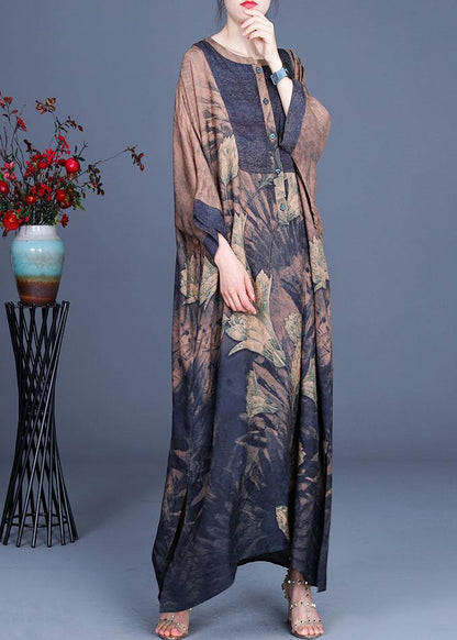 Spring Large Patchwork Print Dress