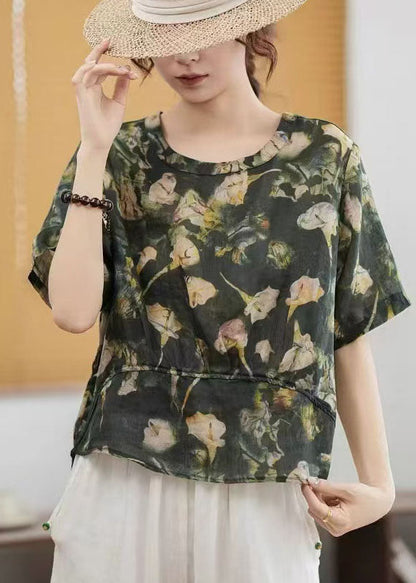 Oversized Patchwork Linen Shirts Summer