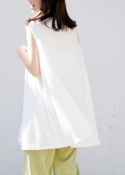 Loose White O-neck Cotton T Shirt Summer