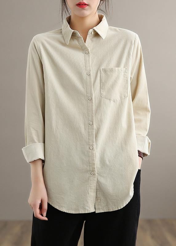 Lapel Pockets Spring Tops Blouses Inspiration Nude Blouses