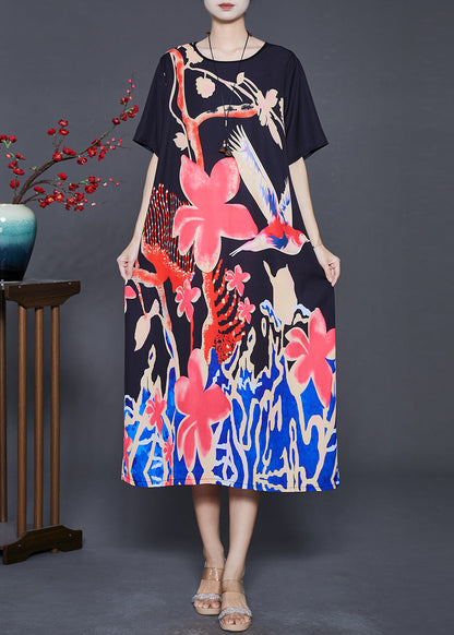 Diy Black Oversized Print Silk 2 Piece Outfit Fall