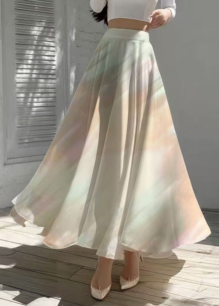 Gradient Color Exra Large Hem Chiffon Skirts Summer