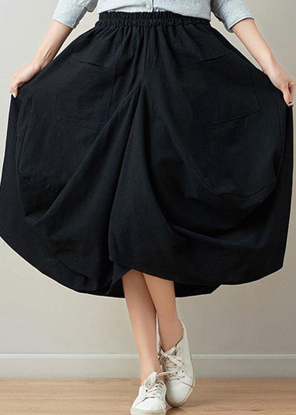 Stylish Lantern Cotton Linen Skirts Summer