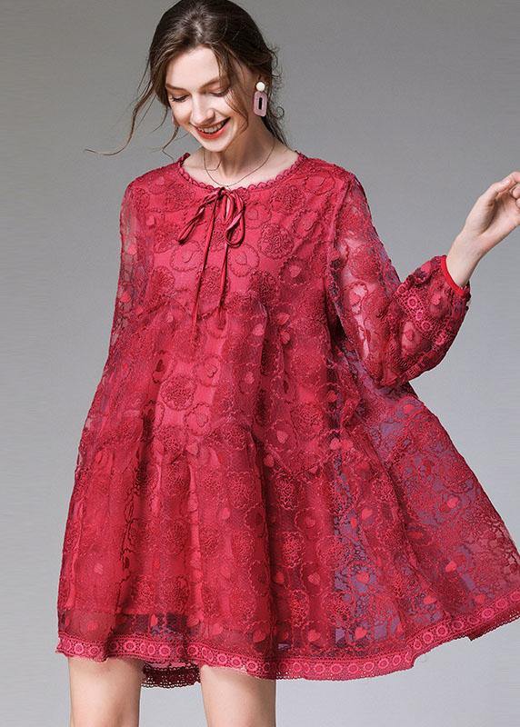 Mulberry O-neck Tulle Spring Long Sleeve Maxi Dress