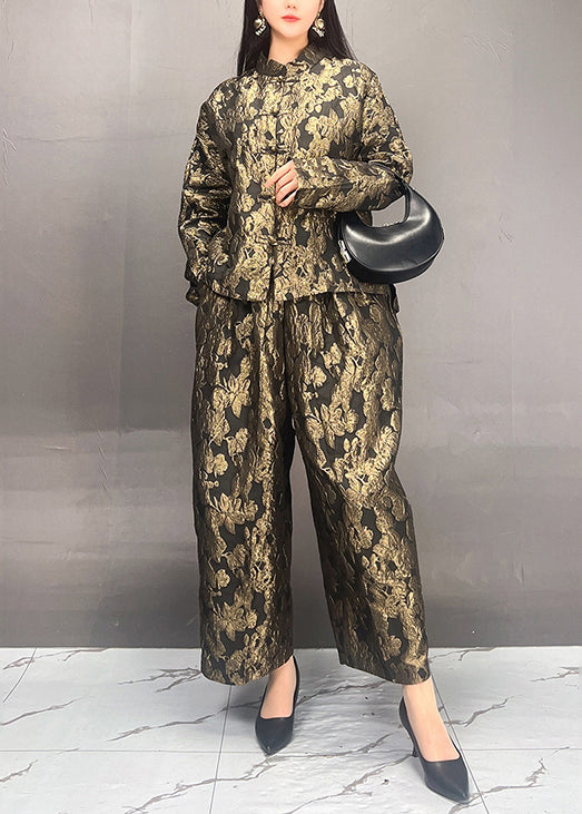 Mulberry Tops and Pants Cotton Two Pieces Set Fall