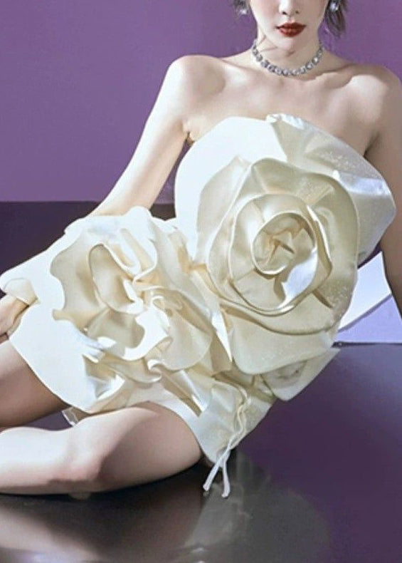 Novelty White Cotton Mid Dress Summer