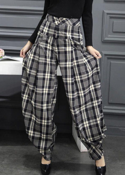Plaid Pockets Cargo Fall Pants