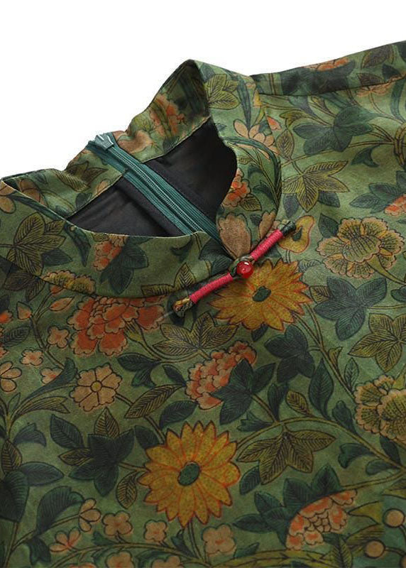 Colorblock Stand Collar Tops and Pants Silk Two Pieces Set Spring