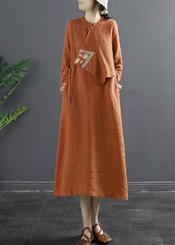 Patchwork Clothes Tutorials Orange Embroidery Robes Dress