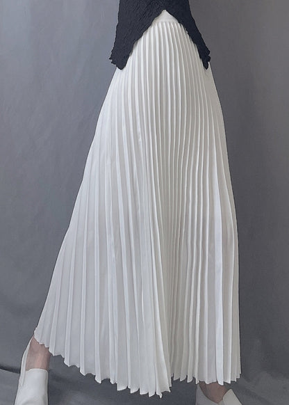 Art Chocolate Wrinkled Elastic Waist a Line Skirts Spring