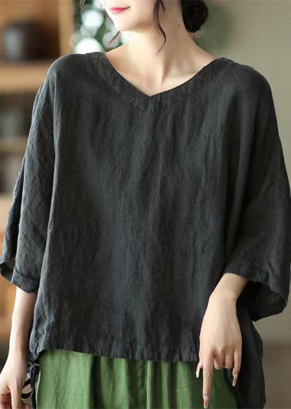 Green O-neck Embroideried Cotton Blend Top Long Sleeve