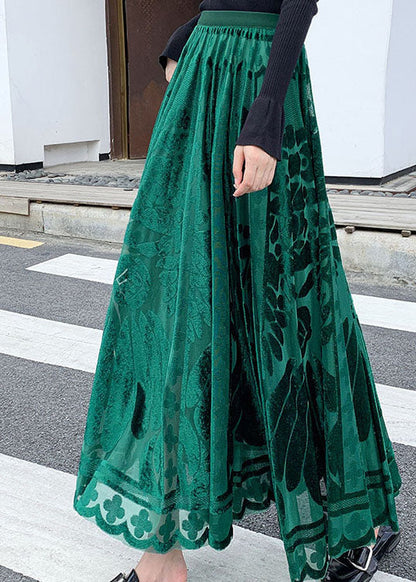 Green Velour Skirts Winter
