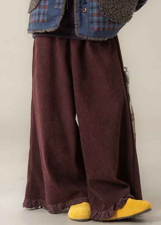 Purple High Wais Wide Leg Pants Fall