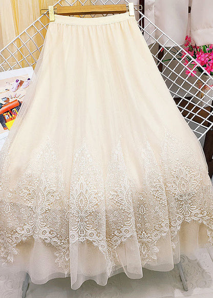 Light Grey Tulle a Line Skirt Elastic Waist Exra Large Hem Summer