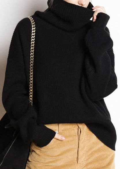 Boutique Red Turtle Neck Cozy Cashmere Knitted Tops Winter