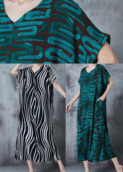 Black Oversized Striped Chiffon Dress Summer