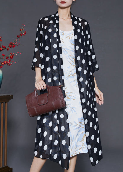 Diy Black Oversized Print Chiffon Upf 50+ Cardigans Summer
