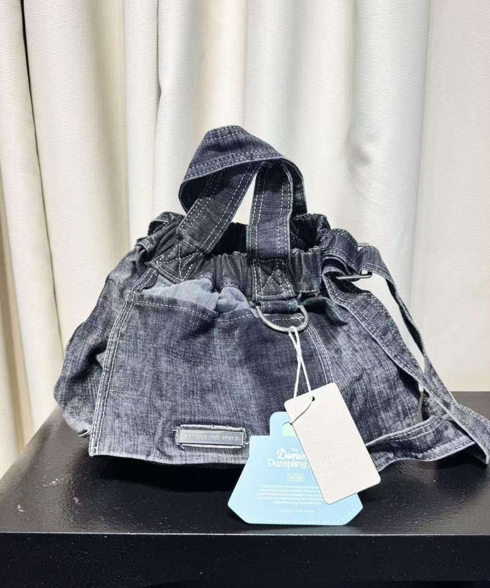 Classy Navy Durable Denim Tote Handbag