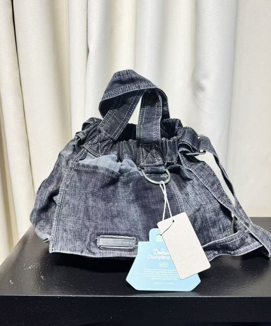 Classy Navy Durable Denim Tote Handbag