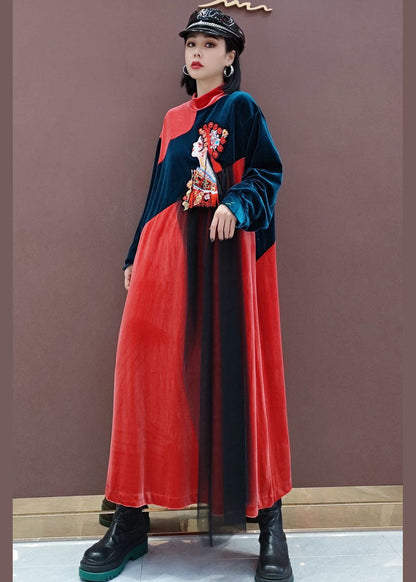 Red Tulle Patchwork Vacation Dresses Spring