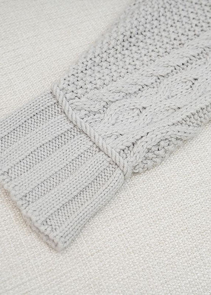 Grey Hollow Out Woolen Knit Sweaters Spring