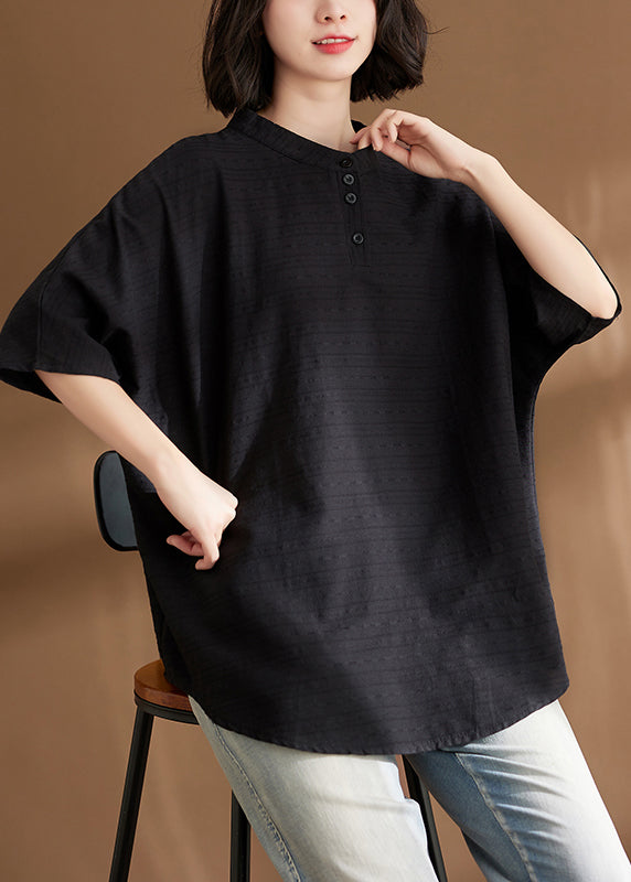 Black Print Cozy T Shirts Summer