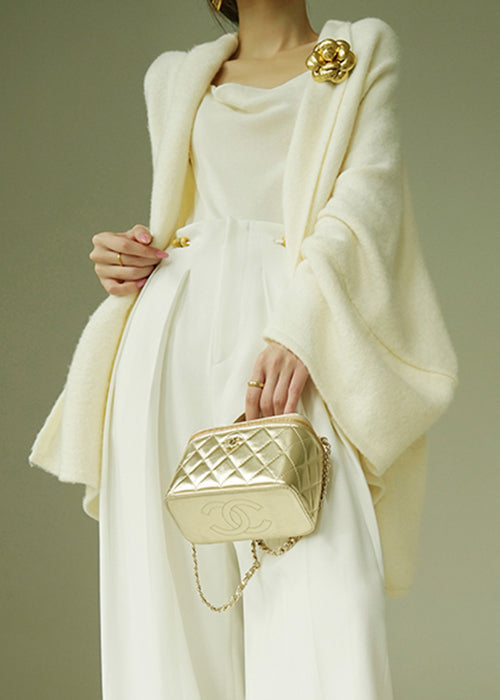 Art Beige Asymmetrical Woolen Coats Winter