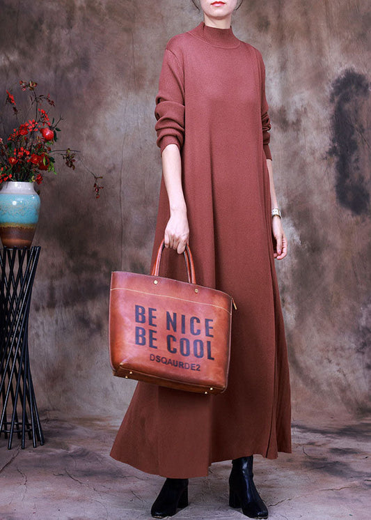 Chocolate Slim Fit Knit Dress Spring