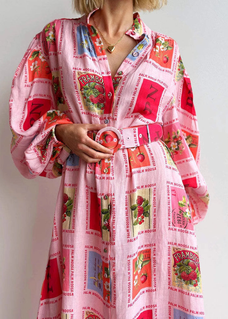 Red Stand Collar Print Slim Maxi Dresses Fall