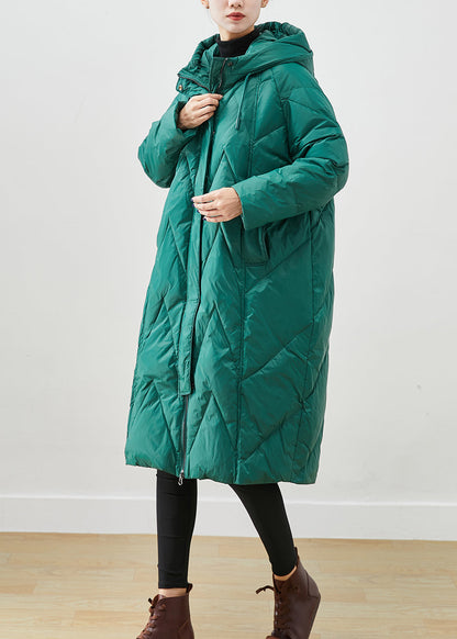 Green Oversized Thick Fine Cotton Filled Puffers Jackets Winter