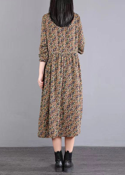Flower Knitted Lace Drawstring Splice Fake Two Piece Dress Autumn