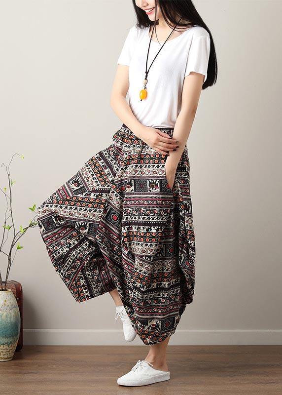 Pockets Wide Leg Cotton Linen Pants Summer