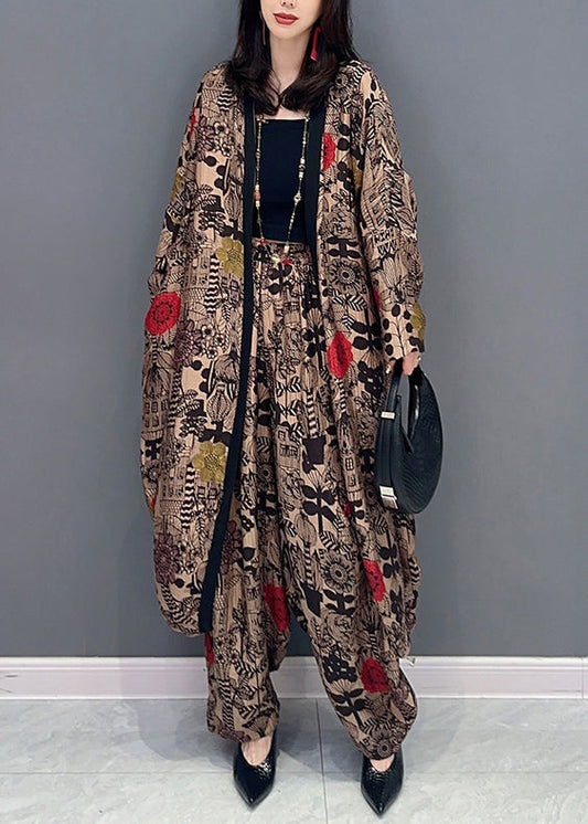 Cardigan and Pants Cotton Two Pieces Set Fall