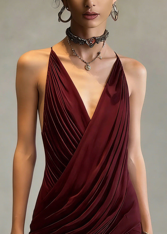 Mulberry V Neck Cinched Mid Dresses Summer