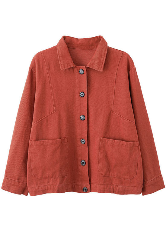 Unique Yellow Peterpan Collar Button Pockets Patchwork Fall Coat