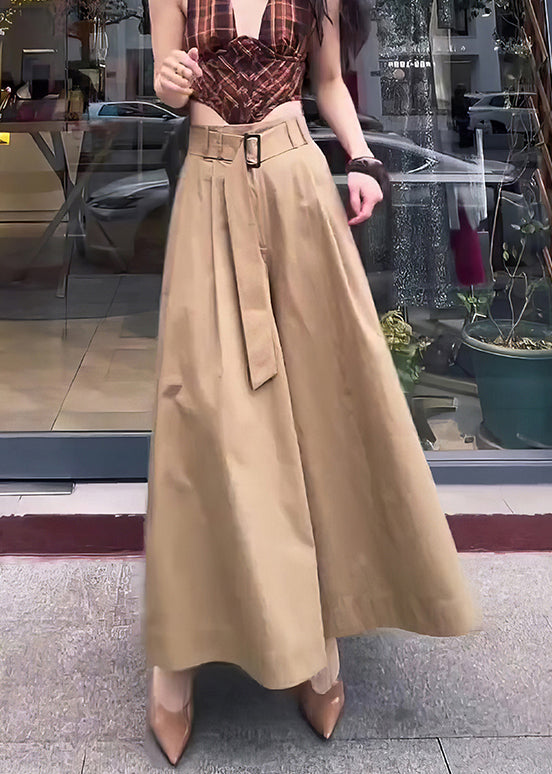 Original Design Khaki High Waist Cotton Pants Skirt Fall