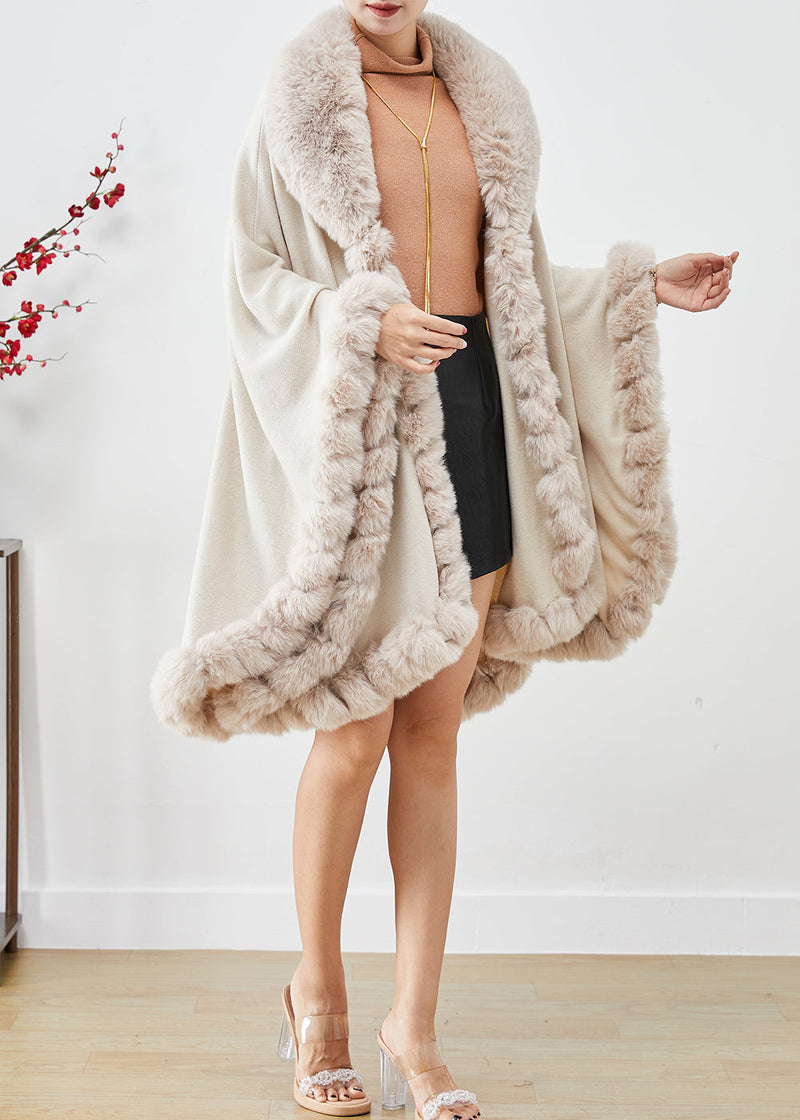 Khaki Oversized Warm Faux Fur Coat Winter