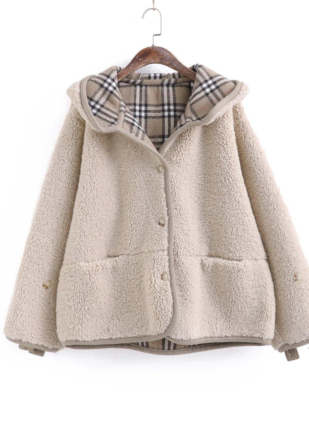 Diy Hooded Pockets Fine Maxi Coat Khaki Outwear