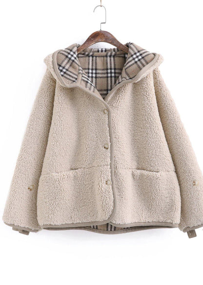 Diy Hooded Pockets Fine Maxi Coat Khaki Outwear