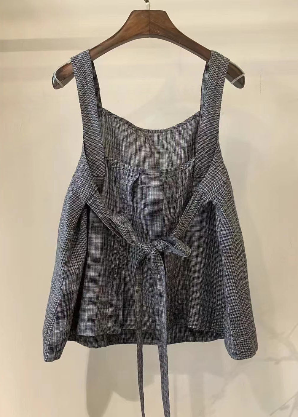 Back Tie Waist Linen Vest Summer