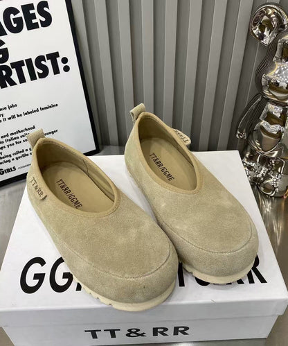Comfortable Splicing Flat Shoes for Yellow Suede