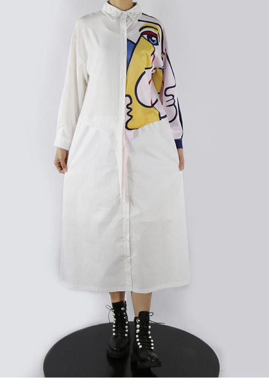 White Shirt Dresses Button Spring